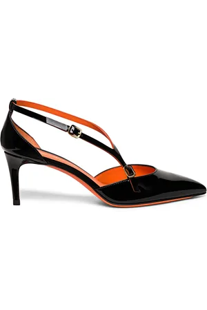 santoni Pumps i læder med spids tå