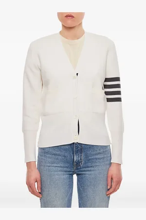 Thom Browne Milano-cardigan i merinould med V-hals