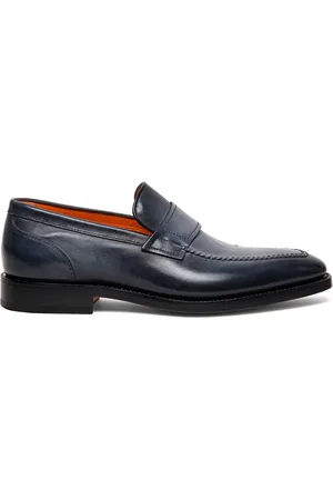 santoni Penny-loafers i læder med mandelformet snude