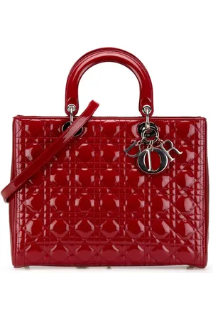 Dior Stor lakeret Cannage Lady Dior satchel-taske fra 2013