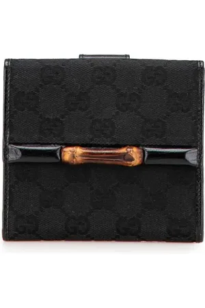 Gucci Lille kompakt Bamboo pung i GG-kanvas fra 2000-2015