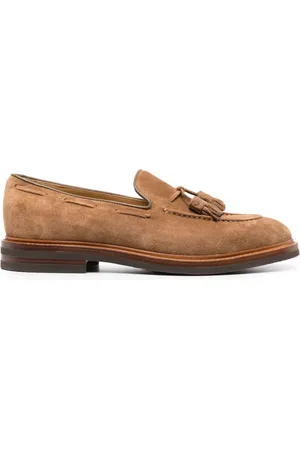 Brunello Cucinelli Loafers i ruskind med kvastdetalje