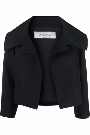 VALENTINO GARAVANI Cropped jakke med oversize krave