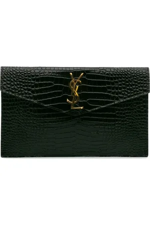 Saint Laurent Uptown clutch i krokodillepræget læder fra 2022