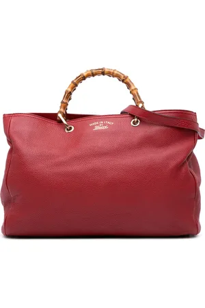 Gucci Stor Shopper satchel-taske i lammeskind og bambus fra 2016-2024