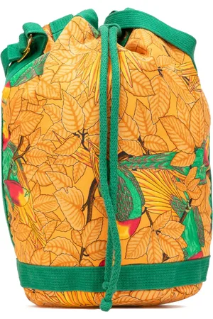 Hermès 1990-2010 Toile Les Perroquets bucket bag