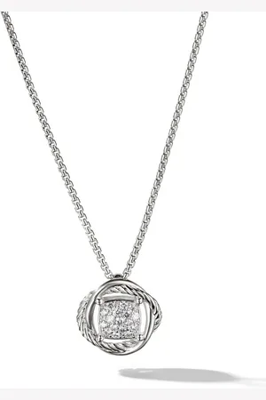 David Yurman Infinity halskæde i sterlingsølv med diamant