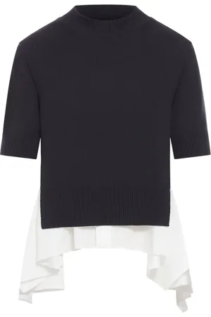 SACAI Strikket top med asymmetrisk kant