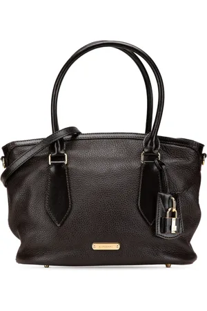 Burberry Mellemstor Baynard satchel-taske i grynet kalveskind fra 2013-2024