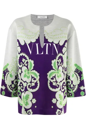 VALENTINO GARAVANI T-shirt med blomstertryk og VLTN