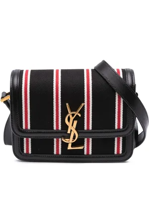 Saint Laurent Lille stribet Solferino satchel-taske crossbody-taske i kanvas fra 2021