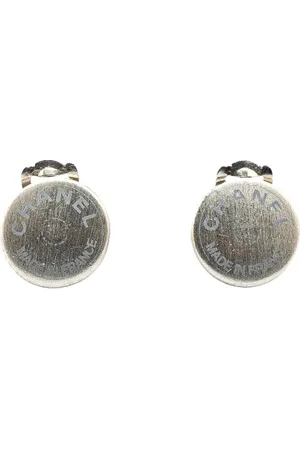 CHANEL 1999 Silver CC Logo Clip On Earrings costume earrings
