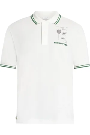 Lacoste Polo med slogan-broderi