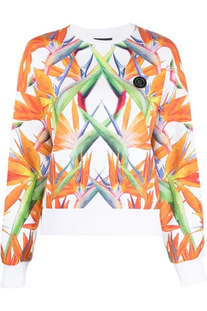 Philipp Plein Langærmet sweatshirt med blomstret tryk