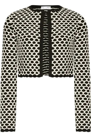 Oscar de la Renta Honeycomb-strikket cardigan