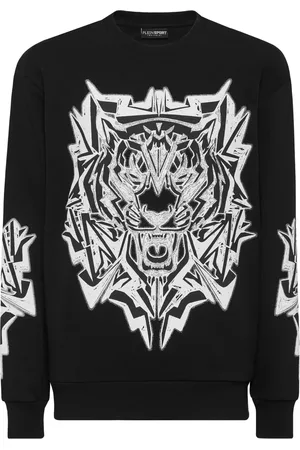 Philipp Plein Sweatshirt med grafisk tryk og logomærke