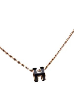 Hermès Mini halskæde i rosaguld og emalje med Pop H-vedhæng fra det 20. århundrede
