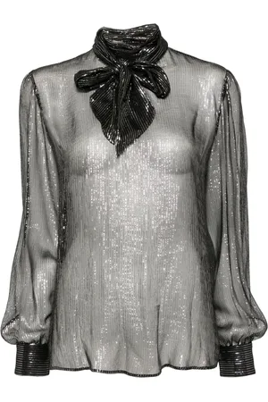 Tom Ford Lavalliere bluse med lange ærmer