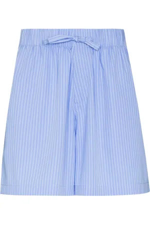 Tekla Nålestribede pyjamasshorts i poplin