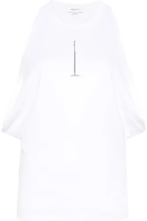 Alexander McQueen Draperet T-shirt med ærmegab