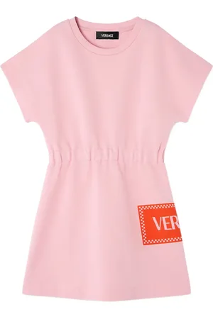 VERSACE Kjole med logotryk og smal pasform