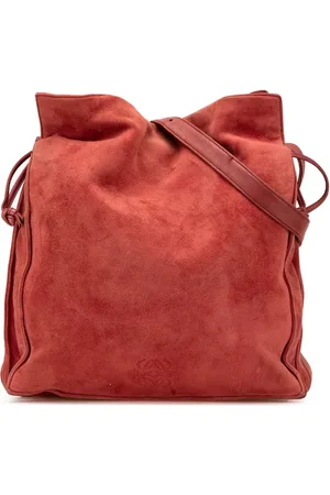 Loewe Flamenco crossbody-taske i ruskind med snoretræk fra 2000-2024