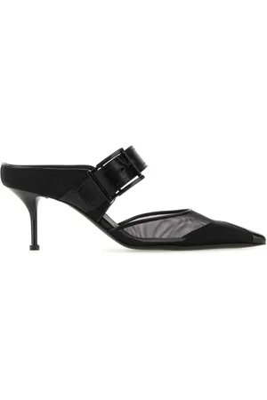 Alexander McQueen 65 mm Punk mules i mesh med spænde