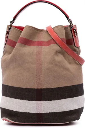 Burberry Mellemstor mega-ternet Ashby bucket-satchel-taske i lærred fra 2000-2017