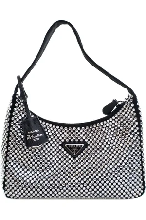 Prada Lille Re-edition 2000 skuldertaske i satin fra 2019-2025