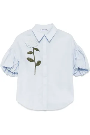 DICE KAYEK Skjorte i poplin-bomuld med broderede blomster