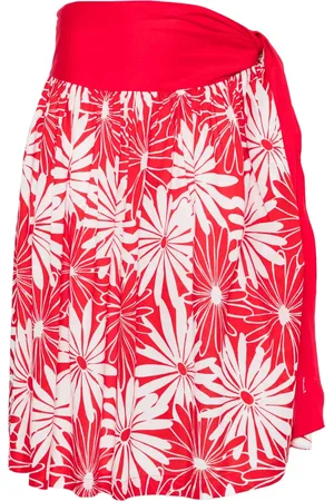 Saint Laurent Mellemlang nederdel med blomstertryk fra 1970