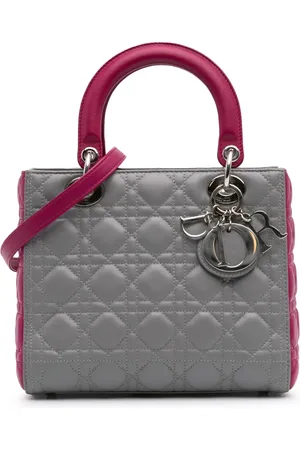 Dior Medium Bicolor Cannage Lady Dior satchel-taske i lammeskind fra 2014