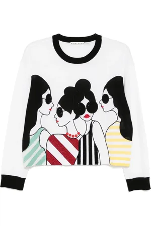 ALICE+OLIVIA Gleeson tröja med ansiktsmotiv