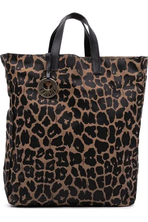 Fendi Tote i kanvas med leopardtryk fra 2010-2024