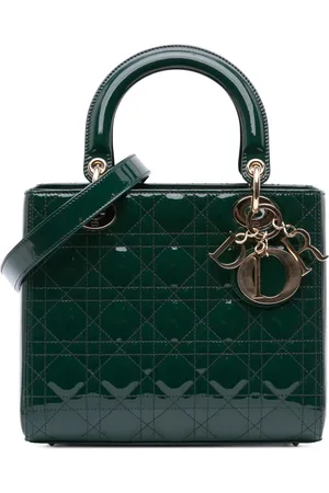 Dior Mellemstor lakeret Cannage Lady Dior satchel-taske fra 2020