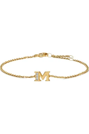 David Yurman 18K yellow gold Petite Pavé Initial diamonds bracelet