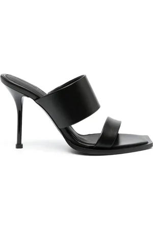Alexander McQueen 105mm ankelstøvler i læder med mesh