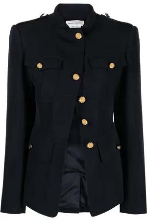 Alexander McQueen Asymmetrisk militærjakke
