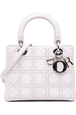 Dior Mellemstor Cannage Lady Dior satchel-taske i lammeskind med nitter fra 2003