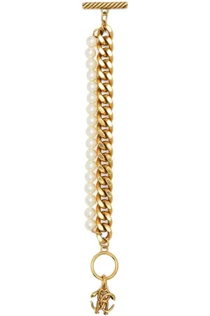 Roberto Cavalli Armbånd med imiterede perler og logovedhæng