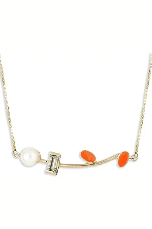 Aliita 18K yellow gold Petalos citrine and pearl necklace