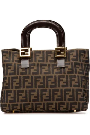 Fendi Lille Zucca Twins tote-taske i kanvas fra 2000-2010