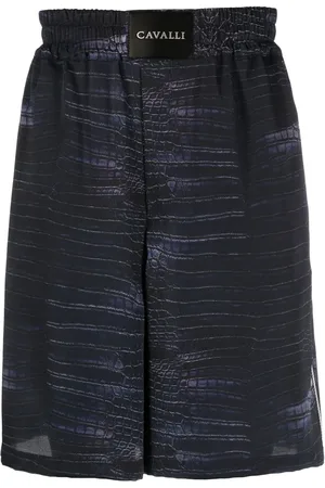 Roberto Cavalli Knælange shorts med krokodille-tryk