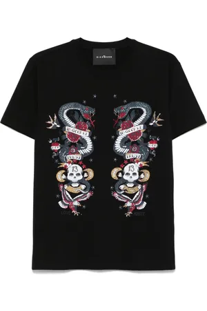 John Richmond T-shirt med grafisk tryk