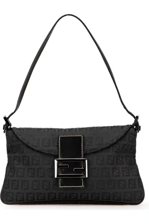 Fendi 2000-2010 Zucchino Canvas Double Flap skuldertaske