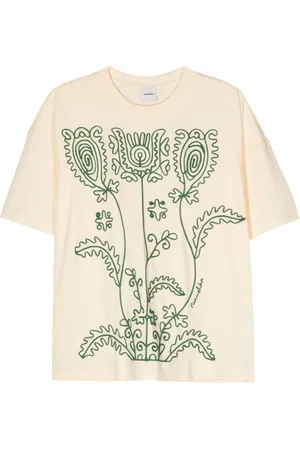 Nanushka Wren T-shirt med blomster-broderi