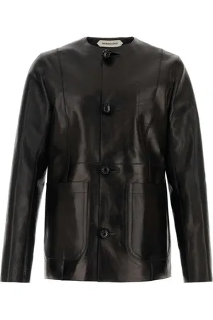 Namacheko Crew-neck leather jacket