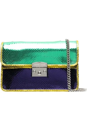 Roberto Cavalli Metallisk taske i colourblocking