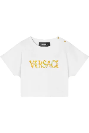 VERSACE Cropped T-shirt med logotryk