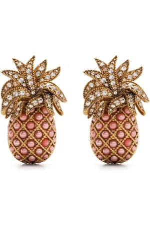 Roberto Cavalli øreclips med ananas-motiv